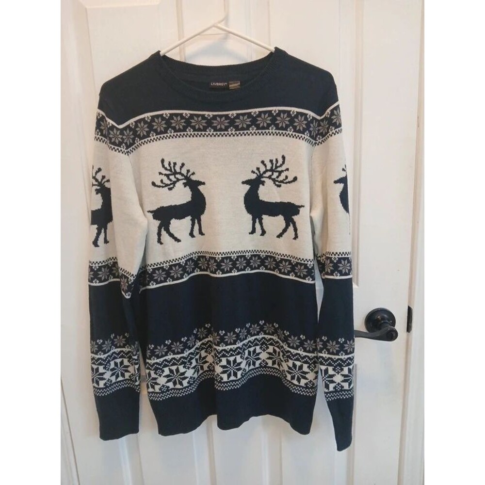 Women's Cute Livergy Reindeer Sweater sz lg